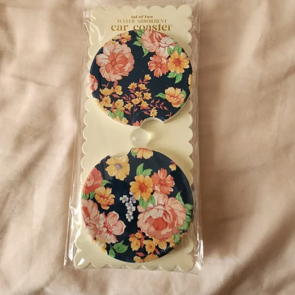 Simply Southern Navy Floral Key & Card Holder with Pink and Yellow Blooms Set - Picture 1 of 1